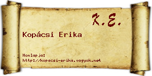 Kopácsi Erika névjegykártya