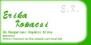 erika kopacsi business card